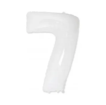 Balónek Fóliový balónek Číslice 7 bílý, efekt 100 x 72 cm, 1 ks