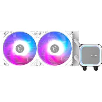 PC ventilátor MSI vodní chladič CPU MAG CORELIQUID A13 240 WHITE/ 2x 120mm ARGB fan / bílý