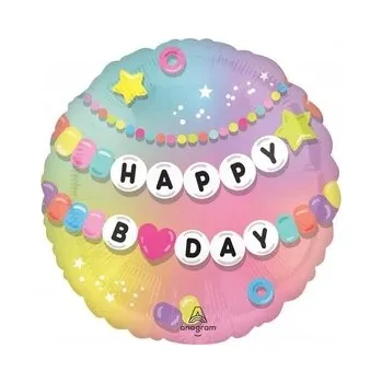 Balónek Fóliový balónek Amscan Happy Bday 18"