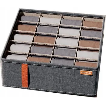 Úložný box Organizér s 20 přihrádkami z tkaniny Oxford 32×32×11 cm šedý skládací