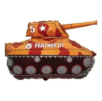 Balónek Fóliový balónek 80 cm - Tank hnědý Armáda Vojsko - 1 kus FLEXMETAL