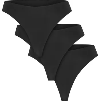 Dámské spodní prádlo Urban Classics Dámská bezešvá tanga – 3 kusy Barva: Černá, Velikost: XL