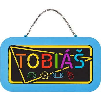 Party dekorace Neonová cedulka se jménem - Tobiáš