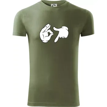 Pánské tričko 67 - ruce - Viper FIT - Pánské zůžené tričko - S ( Khaki )
