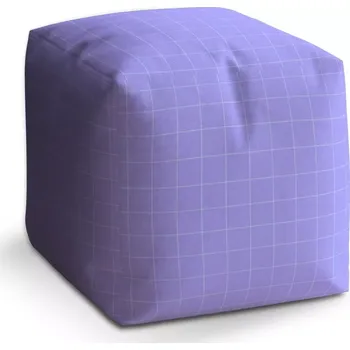 Taburet Sablio Taburet Cube Čtvercový vzor fialové: 40x40x40 cm
