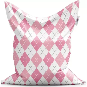 Sedací pytel Sablio Sedací vak Classic Růžové a bílé kosočtverečky - 150x100 cm