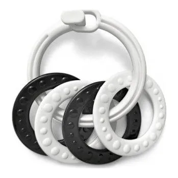 PROFIBABY Kroužkek chrastítko se 4 tvary černobílý pro miminko hj334cb