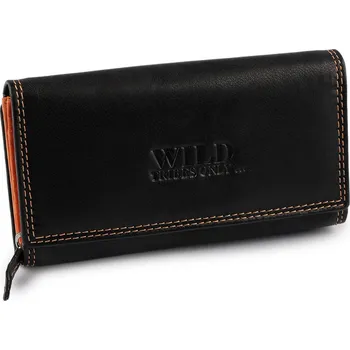 Peněženka Dámská kožená peněženka 9,5x17 cm Varianta: 3 černá oranžová, Balení: 1 ks