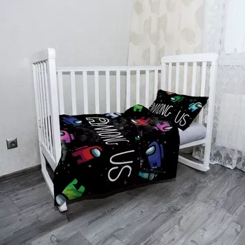 Povlečení Sablio Mikroplyšové dětské povlečení do postýlky AMONG US Levitující ve vesmíru - 120x90 / 40x60