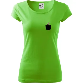 Dámské tričko Pes v kapse - Dámské triko Pure - XS ( Apple Green )