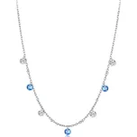 For Silver Stříbrný choker náhrdelník s modrými a čirými zirkony - Stříbro 925