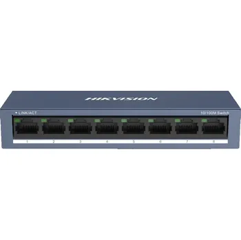 Switch HIKVISION switch DS-3E0108-O/ 8x port/ 10/100/1000Mbps RJ45 porty/ 1.6 Gbps/ napájení 5 VDC (1A)