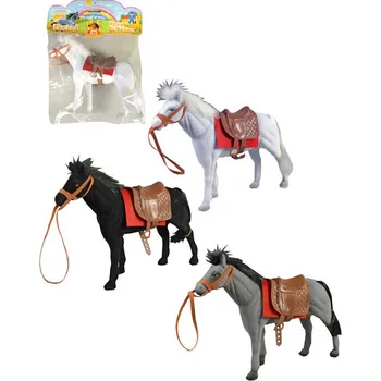 Figurka _Ostatní 1_ Koník fliškový osedlaný 21cm 3 barvy v sáčku 91917