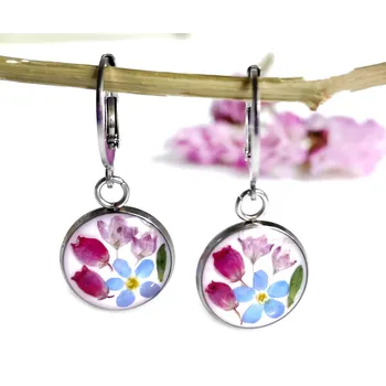 Náušnice Šperk z pravých květin - Náušnice Jarní zahrada