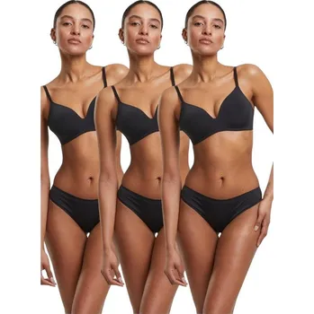 Kalhotky Urban Classics Dámské lepené brazilky – 3 kusy Barva: Černá, Velikost: XL