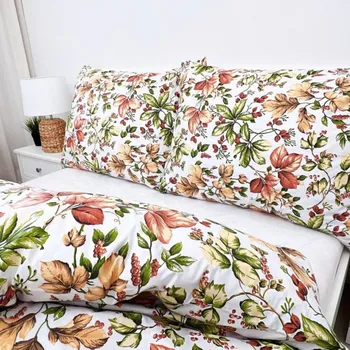 Povlak na dekorativní polštářek Krepový povlak na polštář - Podzim bílý Zapínání: zip, Velikost polštáře: 40x40