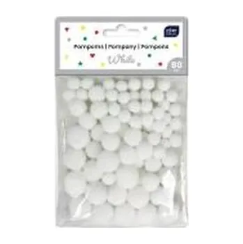 Set školních potřeb Pompony do dekoracji 80szt White