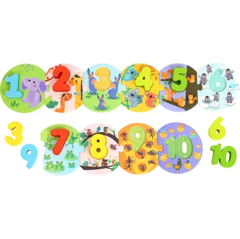 Dřevěná hračka Puzzle Přiřaď čísla