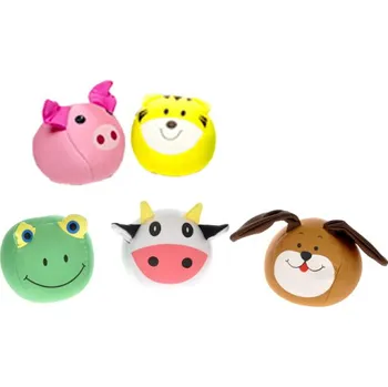 Dětský míč _Ostatní 1_ Míček soft látkový zvířátko na baterie zvuk 9 cm 5 druhů BABY 660025