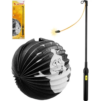 Lampička _Ostatní 1_ Lampion Halloween koule Duch 25cm na žárovku s hůlkou na baterie Světlo 243439