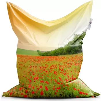 Sedací pytel Sablio Sedací vak Classic Pole vlčích máků - 150x100 cm