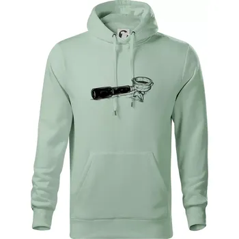 Pánská mikina Páka kávovar - Mikina pánská Cape s kapucí - 5XL ( Sage )