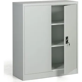 Policová skříň Kovová spisová skříň, demontovaná, 2 police, 950 x 1150 x 400 mm, šedá