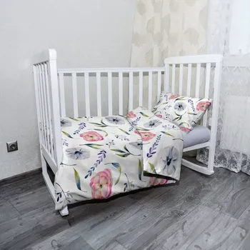 Povlečení Sablio Dětské povlečení do postýlky Letní květy - 120x90 / 40x60