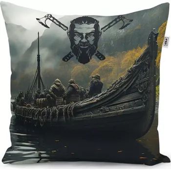 Polštář Sablio Polštář Vikingové Loď - 60x60 cm