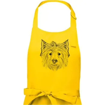 Kuchyňská zástěra Teriér kresba - Dámská zástěra na vaření - Univerzální velikost ( Žlutá )