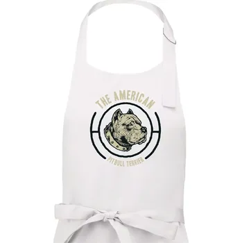 Kuchyňská zástěra Americký pitbull terier hlava - Dámská zástěra na vaření - Univerzální velikost ( Bílá )