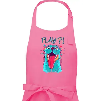 Kuchyňská zástěra Pes - Play?! - Dámská zástěra na vaření - Univerzální velikost ( Růžová )