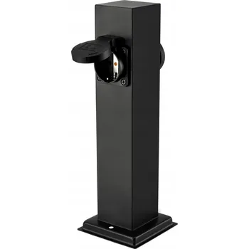 BERGE Venkovní stojící zahradní lampa 30 cm se dvěma hermetickými zásuvkami 16A