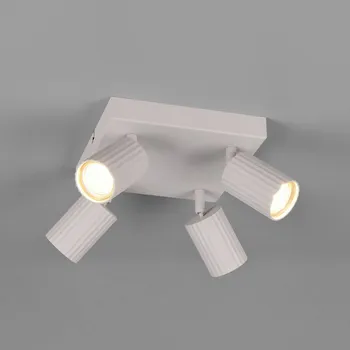 Lampička Trio Lighting Stropní bodové světlo Soka, světle šedé, délka 20 cm, kov, 4-křídlový. světle šedá 4 x 10 W - Doprava zdarma