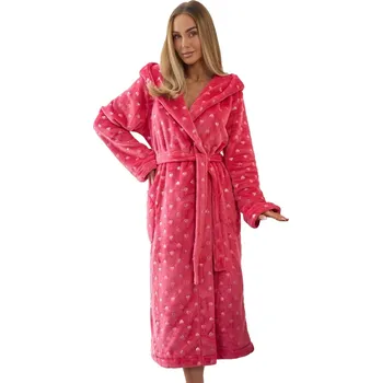 Dámské noční prádlo Dámský župan Amira Long raspebrry L&L – Styl & Komfort Barva/Velikost: malina (Raspberry) / S/M