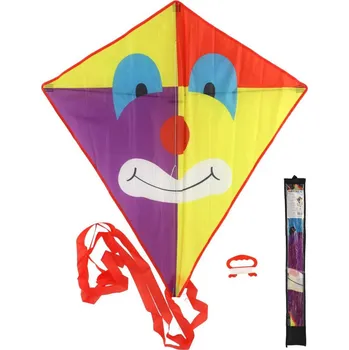 Hra na zahradu _Ostatní 1_ Drak létající Klaun nylonový barevný 78x88cm v látkovém sáčku 00861395