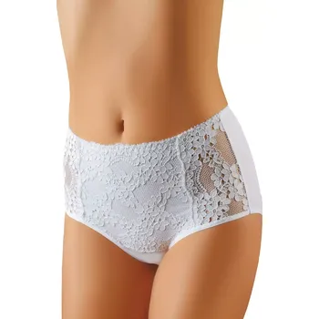 Kalhotky Dámské vyšší krajkové kalhotky Alita Emili Barva/Velikost: bílá / M/L