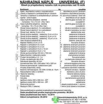 Lékárnička PANACEA Náhradní náplň do lékárničky špeciál (F)