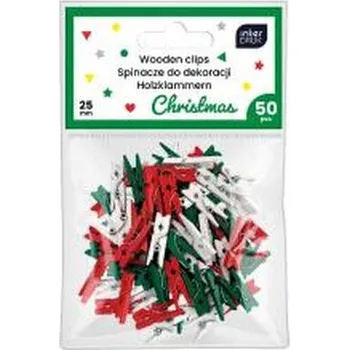 Set školních potřeb Spinacze kolor do dekoracji mini 50szt Christmas