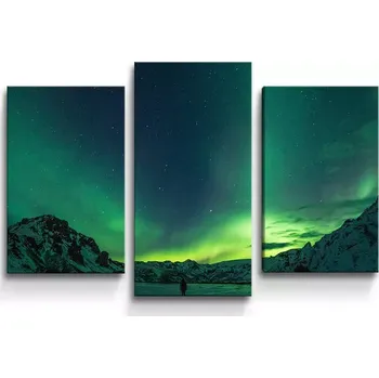 Obraz Sablio Obraz - 3-dílný Zelená záře - 75x50 cm