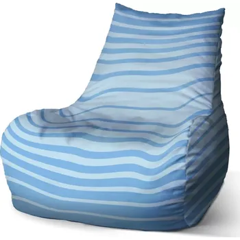 Sedací pytel Sablio Sedací vak Bean Světle modré pruhy - 100 x 90 x 45 cm