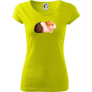 Morče - kreslené z boku - Dámské triko Pure - XL ( Limetková )