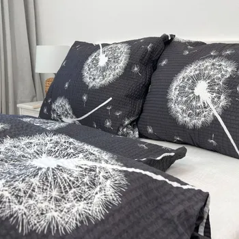 Povlak na polštářek Krepový povlak na polštář - Pampelišky šedé Zapínání: zip, Velikost polštáře: 40x40