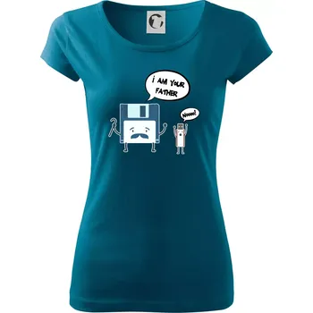 Dámské tričko I am your father USB - Dámské triko Pure - L ( Petrolejová )