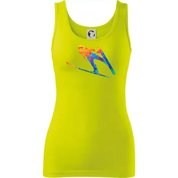 Dámské tričko Skokan na lyžích splash - Dámské tílko - 2XL ( Limetková )