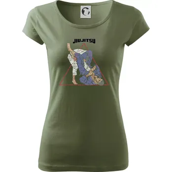 Dámské tričko Jiu jitsu triangle - Dámské triko Pure - S ( Khaki )
