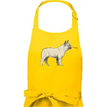 Kuchyňská zástěra Vintage French bulldog - Dámská zástěra na vaření - Univerzální velikost ( Žlutá )