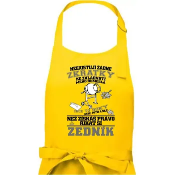 Kuchyňská zástěra Zedník zkratky - Pánská zástěra na vaření - Univerzální velikost ( Žlutá )