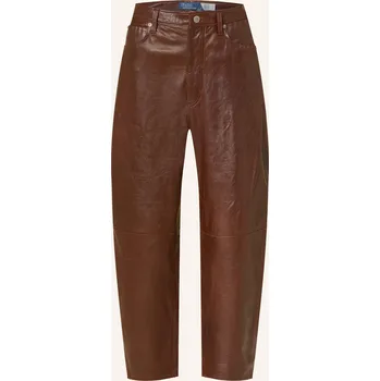 Dámské kalhoty Polo Ralph Lauren Dámské Kožené Kalhoty, tmavě hnědá, 38