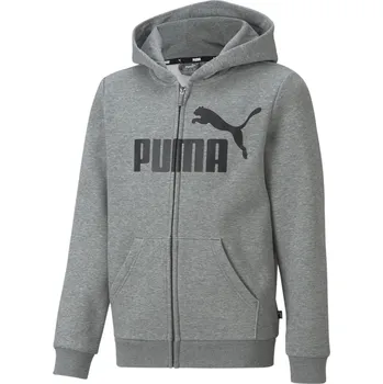 Dámská mikina PUMA Mikina s kapucí Essentials s velkým logem pro mládež PUMA Medium Gray Heather 5 LET ŠEDÁ
